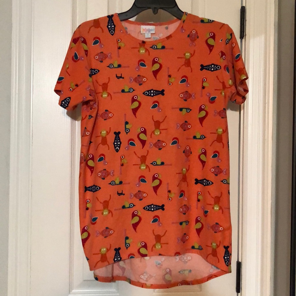 Lularoe orange shirt size girls 14